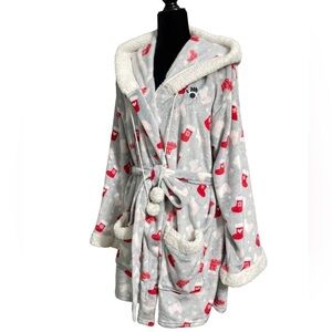 NWT Bearpaw Christmas Stocking Print Robe Plus Size 2X